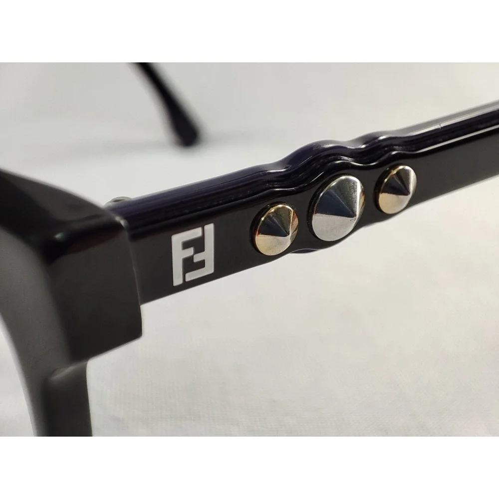 Fendi FF 0276 807 Black Studded Wave Eyeglass Frames with Case & Cloth 51-17-145